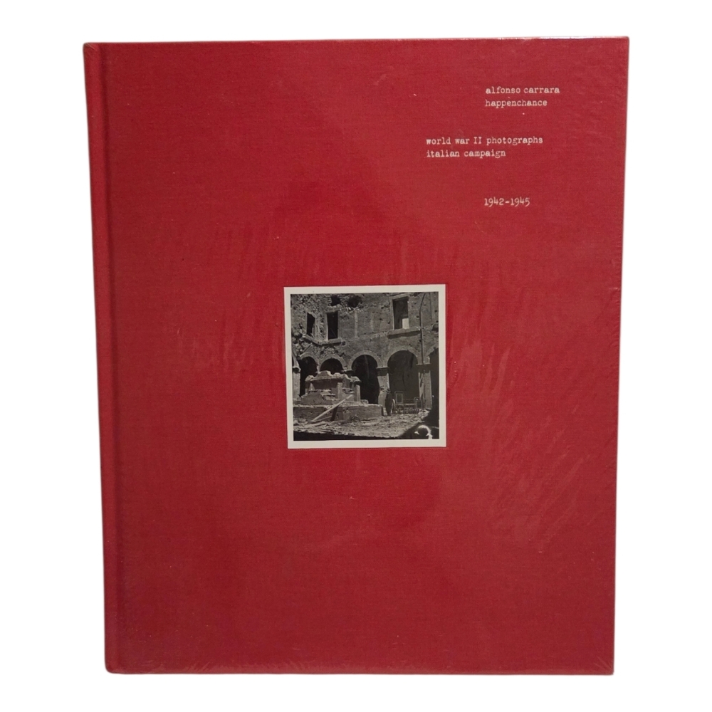 Red Hardcover Book with Black and White Photo